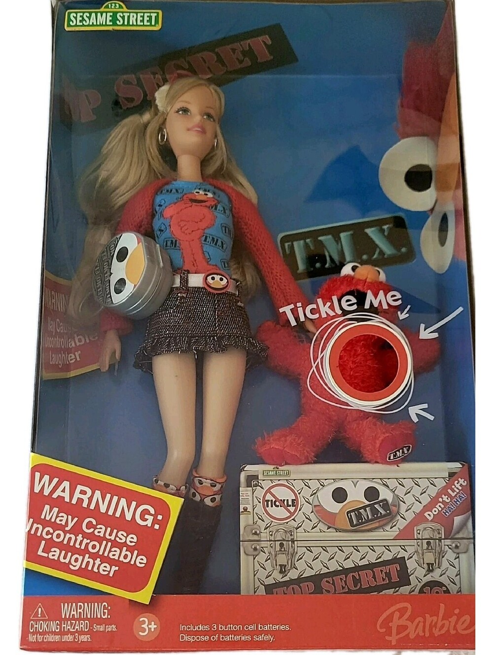 Barbie with T.M.X. Mini Tickle Me Elmo Doll  Barbie X Sesame Street 2006 NIB